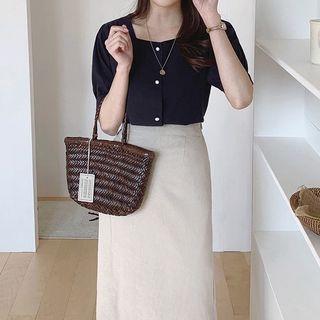 Plain Mid A-line Skirt