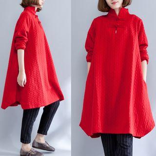 Long-sleeve A-line Coatdress
