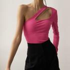 One-shoulder Cut-out Knit Top