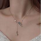925 Sterling Silver Moonstone Unicorn & Moon Pendant Necklace