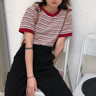 Striped Short-sleeve Ringer T-shirt