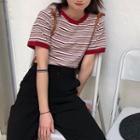 Striped Short-sleeve Ringer T-shirt