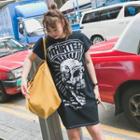 Skull Print T-shirt Dress