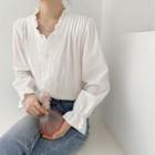 V Collar Agaric Lace Long-sleeved Shirt