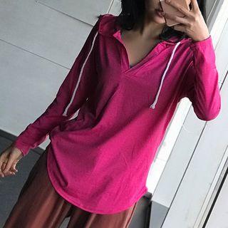 Long-sleeve Hooded Sports T-shirt