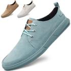 Genuine-leather Plain Lace-up Sneakers