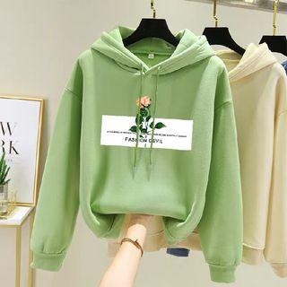 Flower-print Hooded Sweatshirt