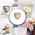 Faux Pearl Heart Open Ring 5043 - Gold - One Size