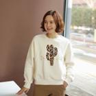 Cactus Print Napped Pullover