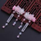 Alloy Flower Fringed Hair Clip 1 Pair - Pink - One Size
