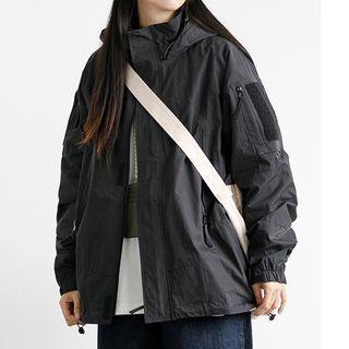Color Block Pocket Detail Cargo Jacket