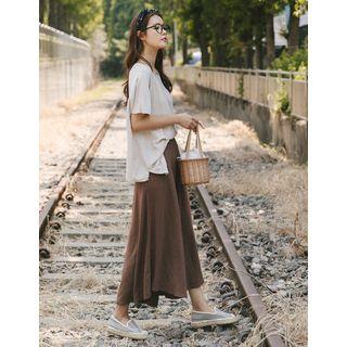 Flared Crop Wide-leg Pants