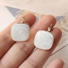 Glaze Geometric Stud Earring 1 Pair - 1858 - White - One Size