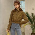 Corduroy Shirt Jacket As Shown In Figure - One Size