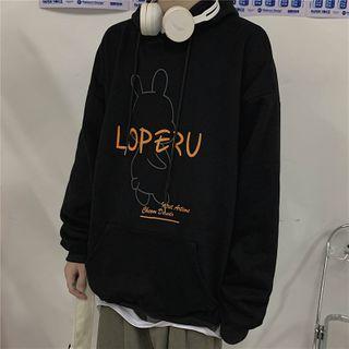 Rabbit Cartoon Print Hoodie