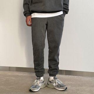 Pigment-washed Letter-printed Jogger Pants