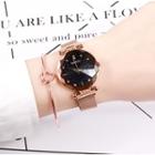 Diamond Cut Alloy Bracelet Watch
