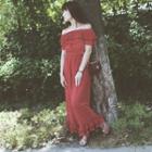 Off-shoulder Ruffle Chiffon Jumpsuit