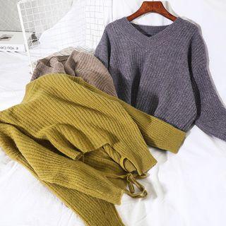 V-neck Tie-beck Sweater