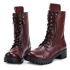 Genuine-leather Lace-up Short Boots