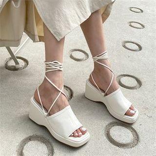 Tie-up Wedge Sandals