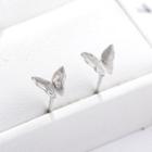 925 Sterling Silver 3d Butterfly Earring Silver - One Size