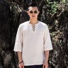 Chinese-style 3/4-sleeved T-shirt