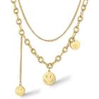 Smiley Face Layered Chain Necklace