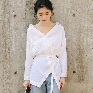 Asymmetric V-neck Shirt