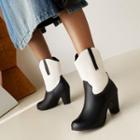 Python Print Panel Chunky-heel Short Boots