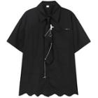 Short-sleeve Plain Necktie Chain Shirt