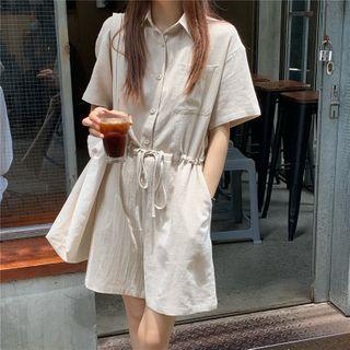 Short-sleeve Drawstring Romper