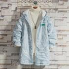 Marble Print Hooded Zip Jacket