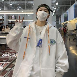 Logo Embroidered Zip-up Hoodie