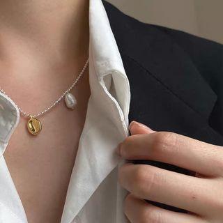 Freshwater Pearl Pendant Alloy Necklace