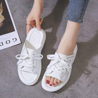 Platform Lace Up Slide Sneakers