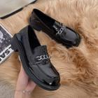 Chain Faux Leather Loafers