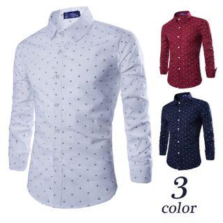 Long-sleeve Anchor Pattern Shirt