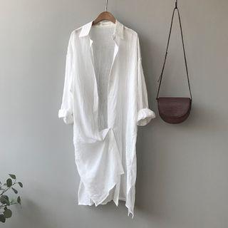 Long Sheer Shirt Jacket
