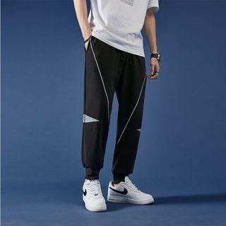 Contrast Trim Straight Leg Jogger Pants