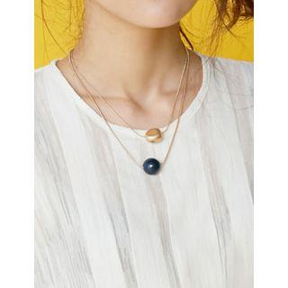 Ball-pendant Double-chain Necklace