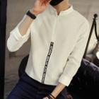 Long-sleeve Letter Panel Top