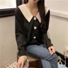 Tie-back Collared Buttoned Blouse