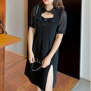 Collared Cutout A-line Dress (various Designs)