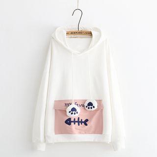 Print Pocketed Hoodie
