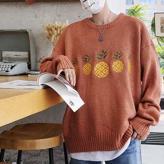 Pineapple Embroidered Sweater
