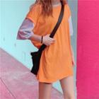 Loose-fit Mock Two-piece Long T-shirt