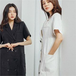 Double-breasted Linen Coatdress