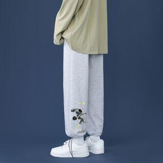 High-waist Cartoon Print Harem Pants