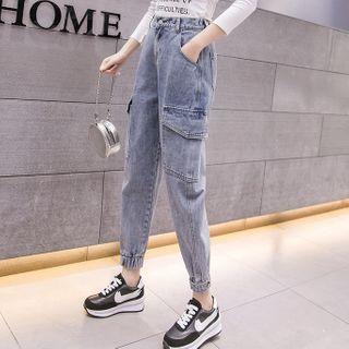 Cropped Harem Cargo Jeans